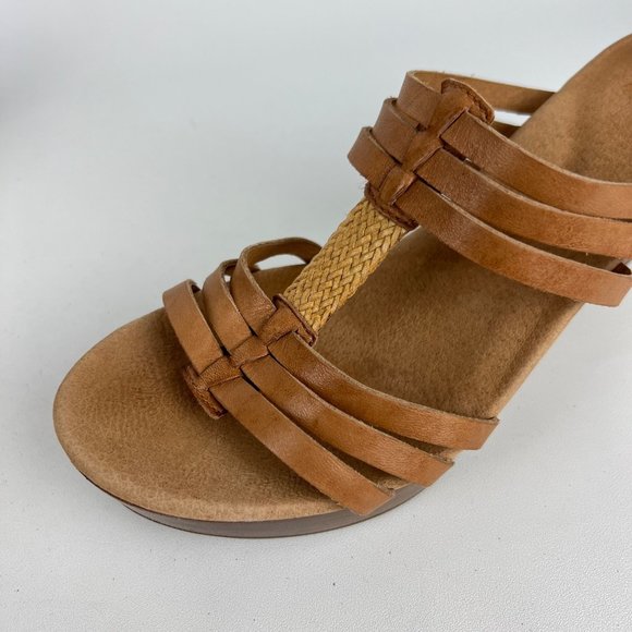 UGG Mattie Womens Platform Wedge Strappy Sandals Tan Brown Leather size 10 - Picture 10 of 16